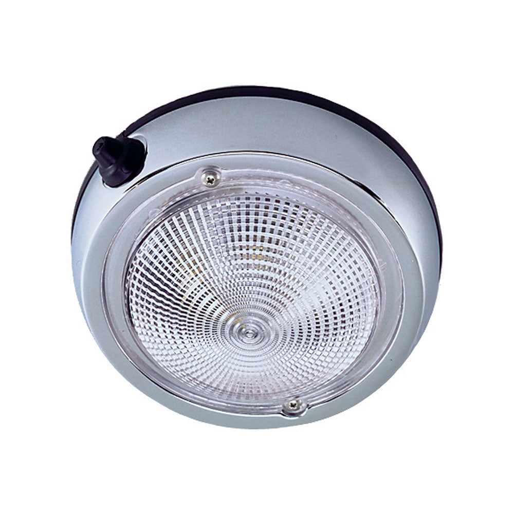 Perko Surface Mount Dome Light  3 34 OD 3 Lens  Chrome Plated 0300DP0CHR