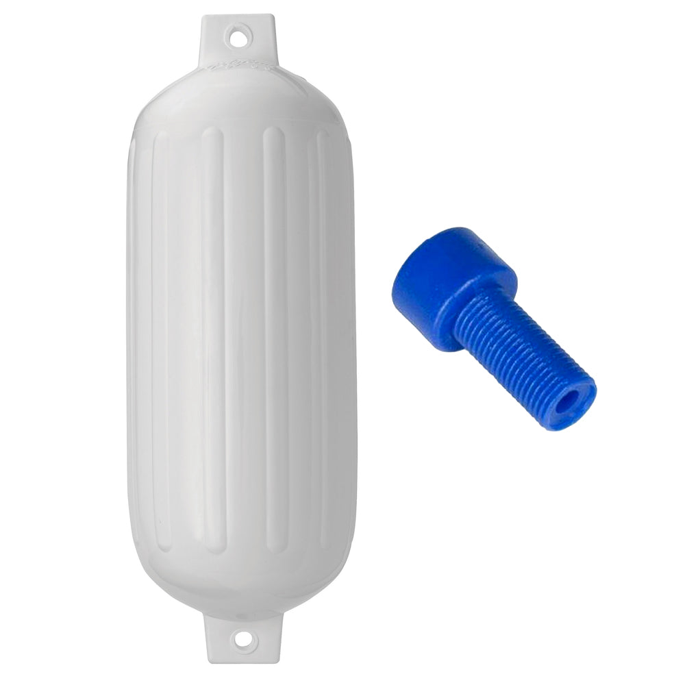 Polyform G6 Twin Eye Fender 11 x 30  White wAdapter G6 WHITE WAIR ADAPTER