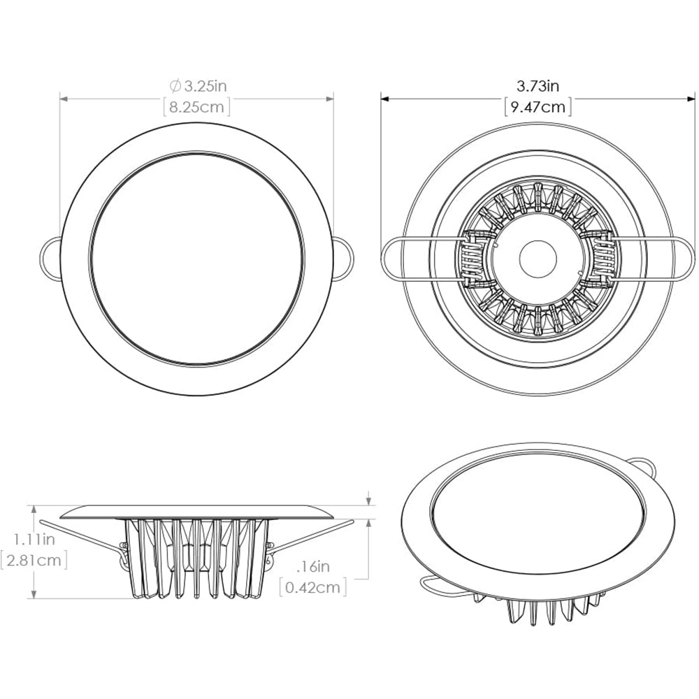 Lumitec Mirage Flush Mount Down Light Spectrum RGBW  Glass Bezel 113197