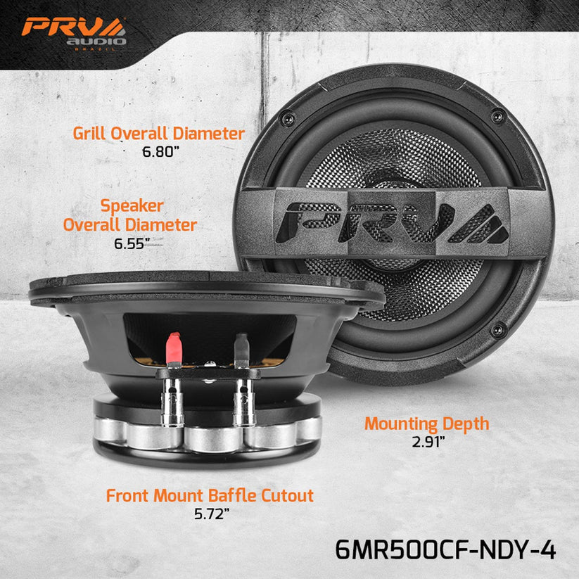 PRV Audio - 6.5" Midrange Carbon Fiber Neodymium Loudspeaker (Pair)