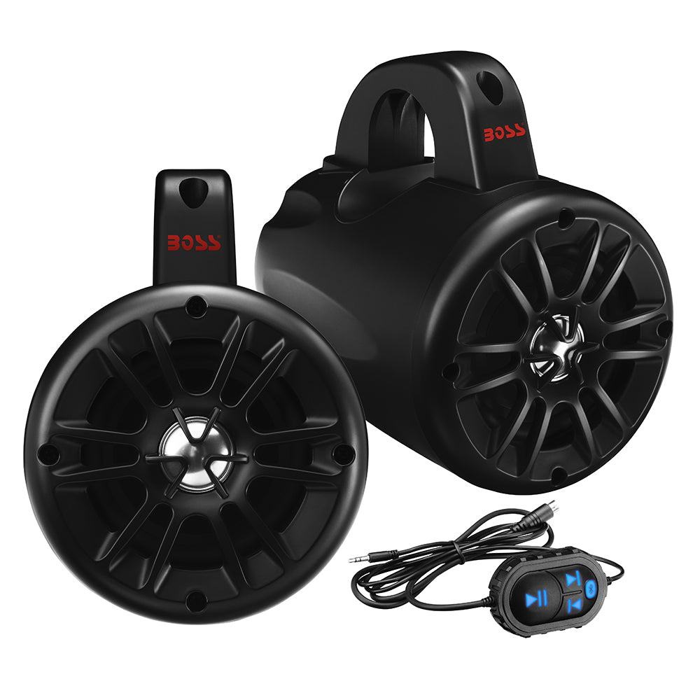 Boss Audio 4 BM40AMPBT Amplified Waketower Speakers  Matte Black  500W BM40AMPBT