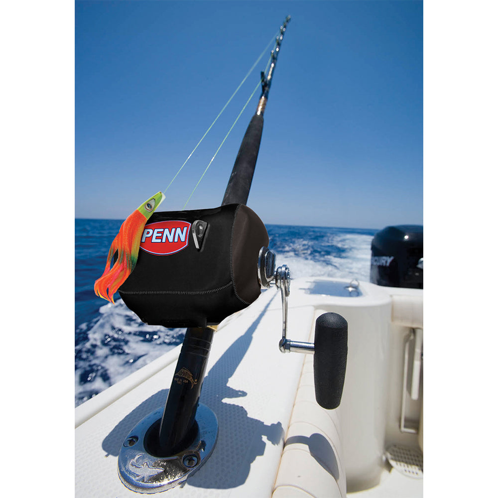PENN Neoprene Conventional Reel Cover  MEDRC  Black  Medium 1178862
