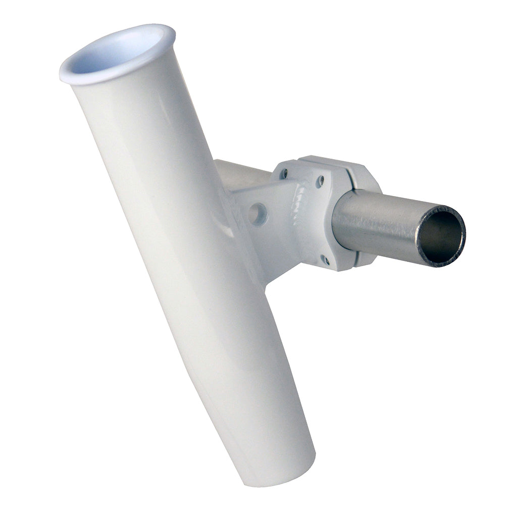 C E Smith Aluminum Horizontal ClampOn Rod Holder 1516 OD White  Powdercoat wSleeve 53711