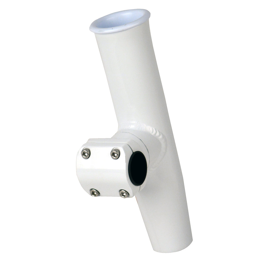 CE Smith Adjustable Mid Mount Rod Holder  114 or 1516 OD  White Powder Coat Aluminum wSleeve  Hex Key 53774
