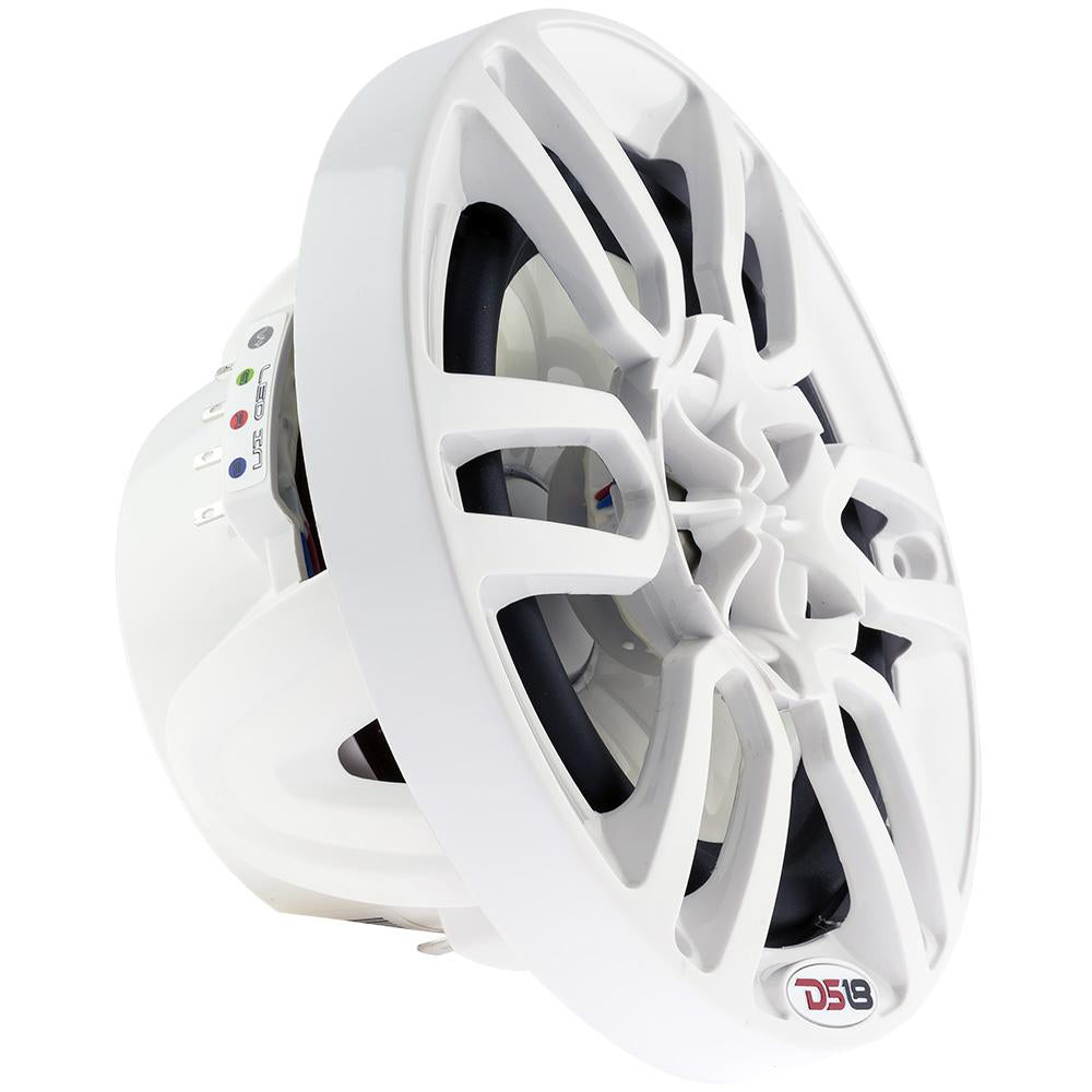 DS18 HYDRO 8 2Way Marine Speakers wRGB LED Lights 375W  White NXL8