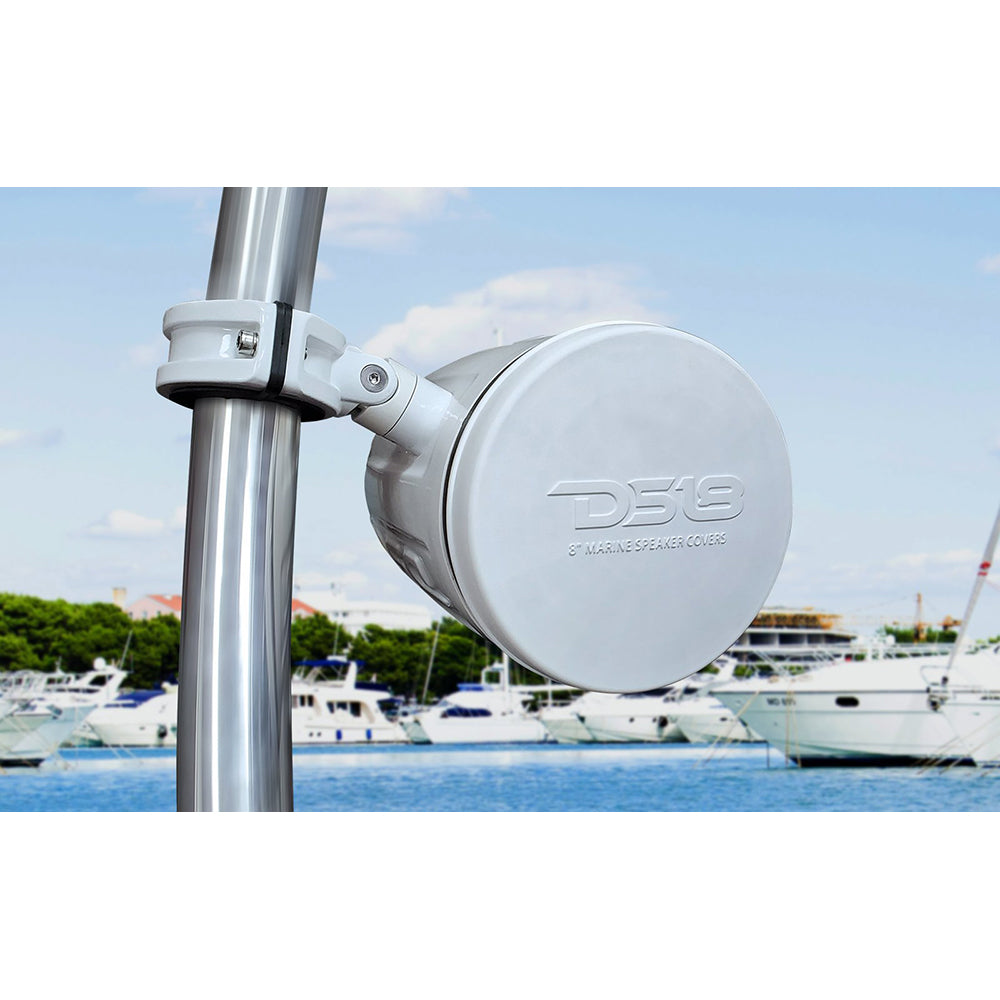 DS18 Silicone Marine Speaker Cover f8 Speakers  White CS8W