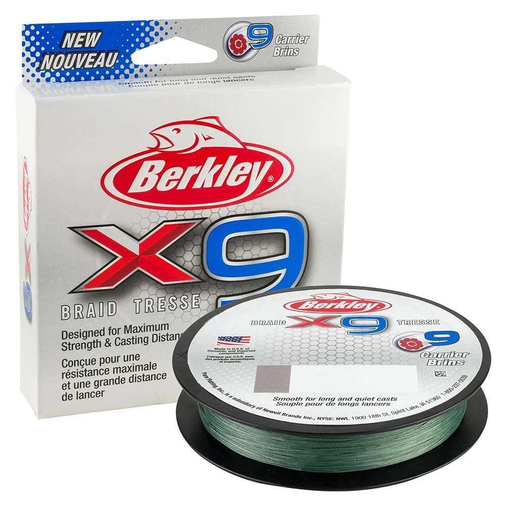 Berkley x9 Braid LowVis Green  30lb  164 yds  X9BFS3022 1486815