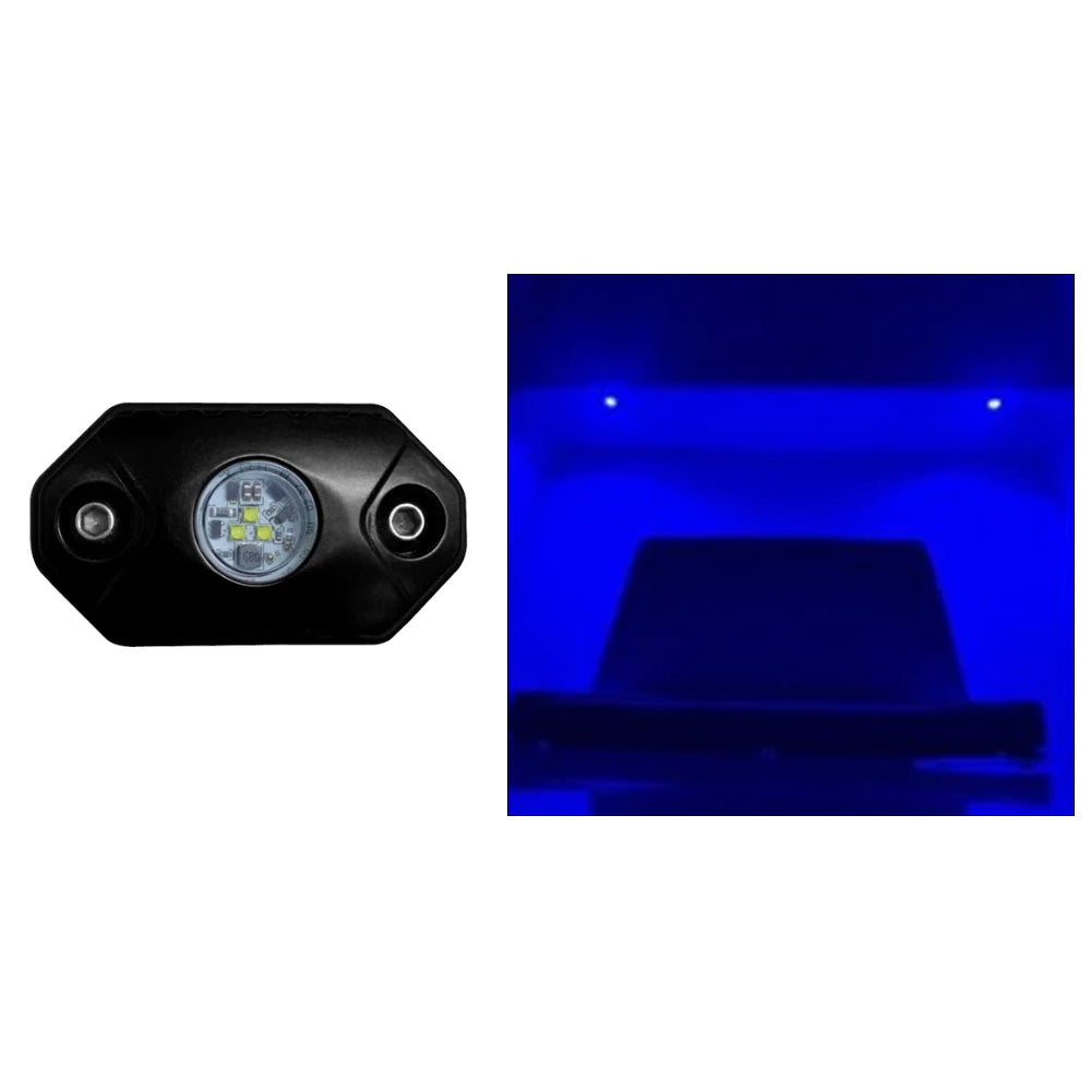 Black Oak Rock Accent Light  Blue  Black Housing RLB