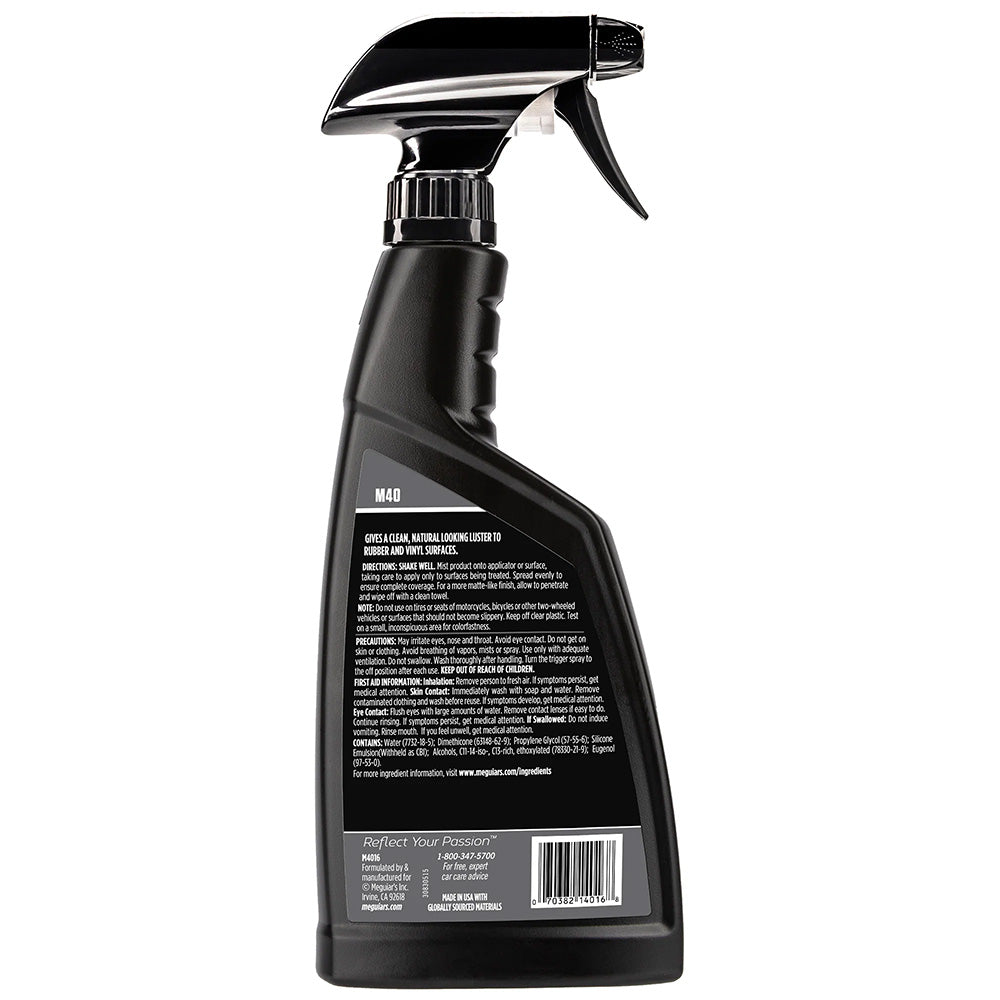 Meguiars M40 Mirror Glaze Vinyl  Rubber Cleaner  Conditioner  16oz M4016