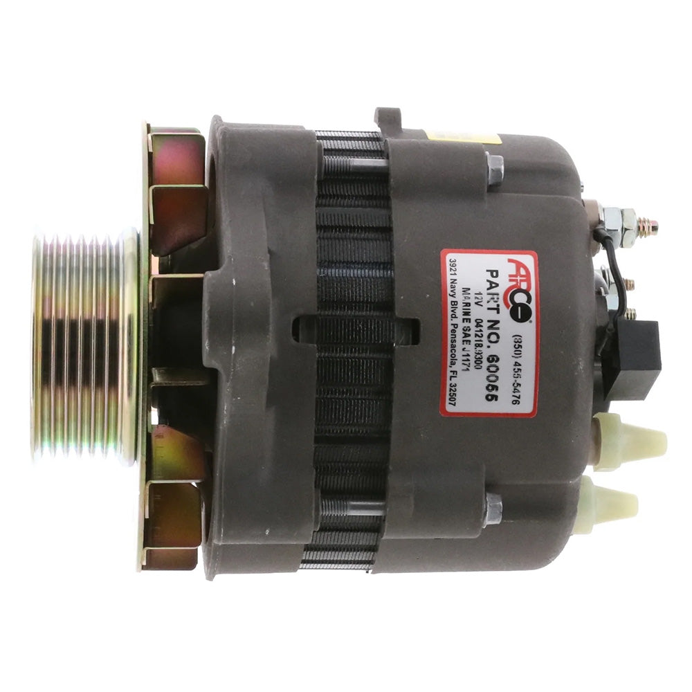 ARCO Marine Premium Replacement Alternator wMultiGroove Pulley  12V 55A 60055