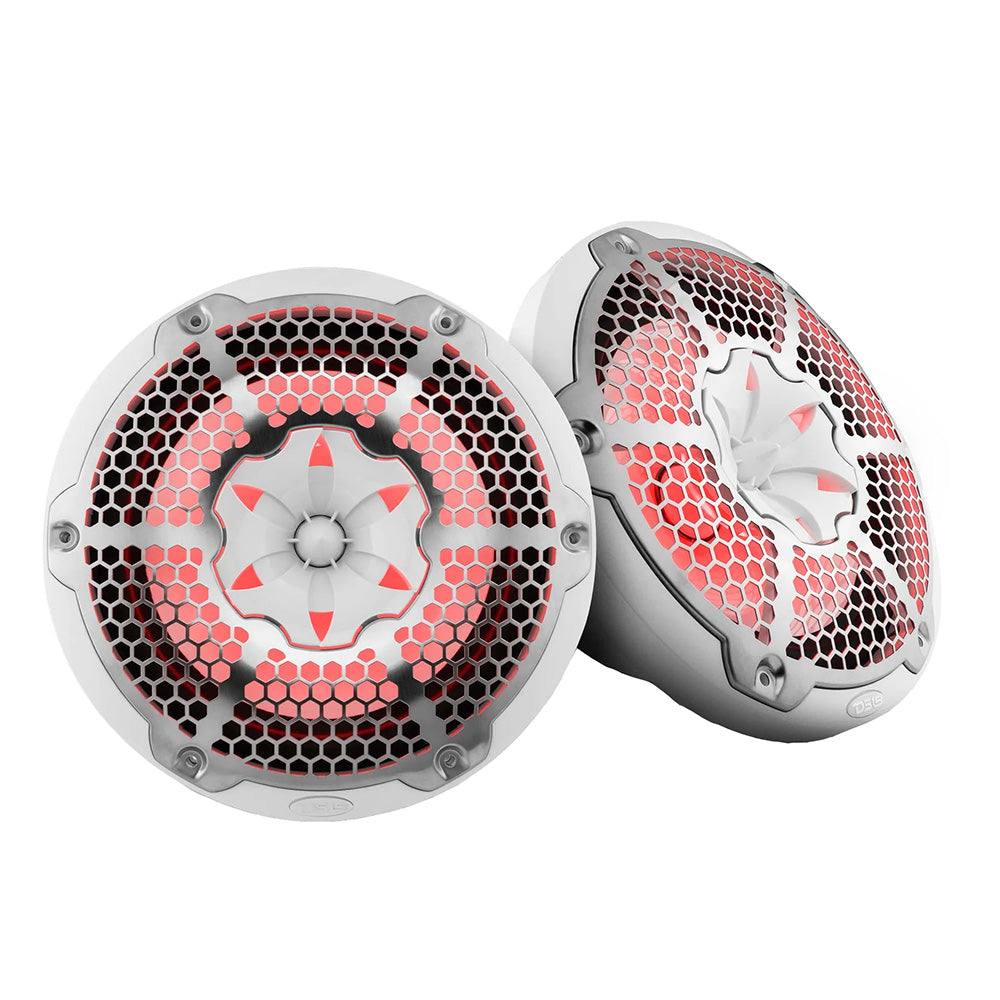 DS18 HYDRO 10 2Way Speakers wBullet Tweeter  Integrated RGB LED Lights  White NXL10MWH
