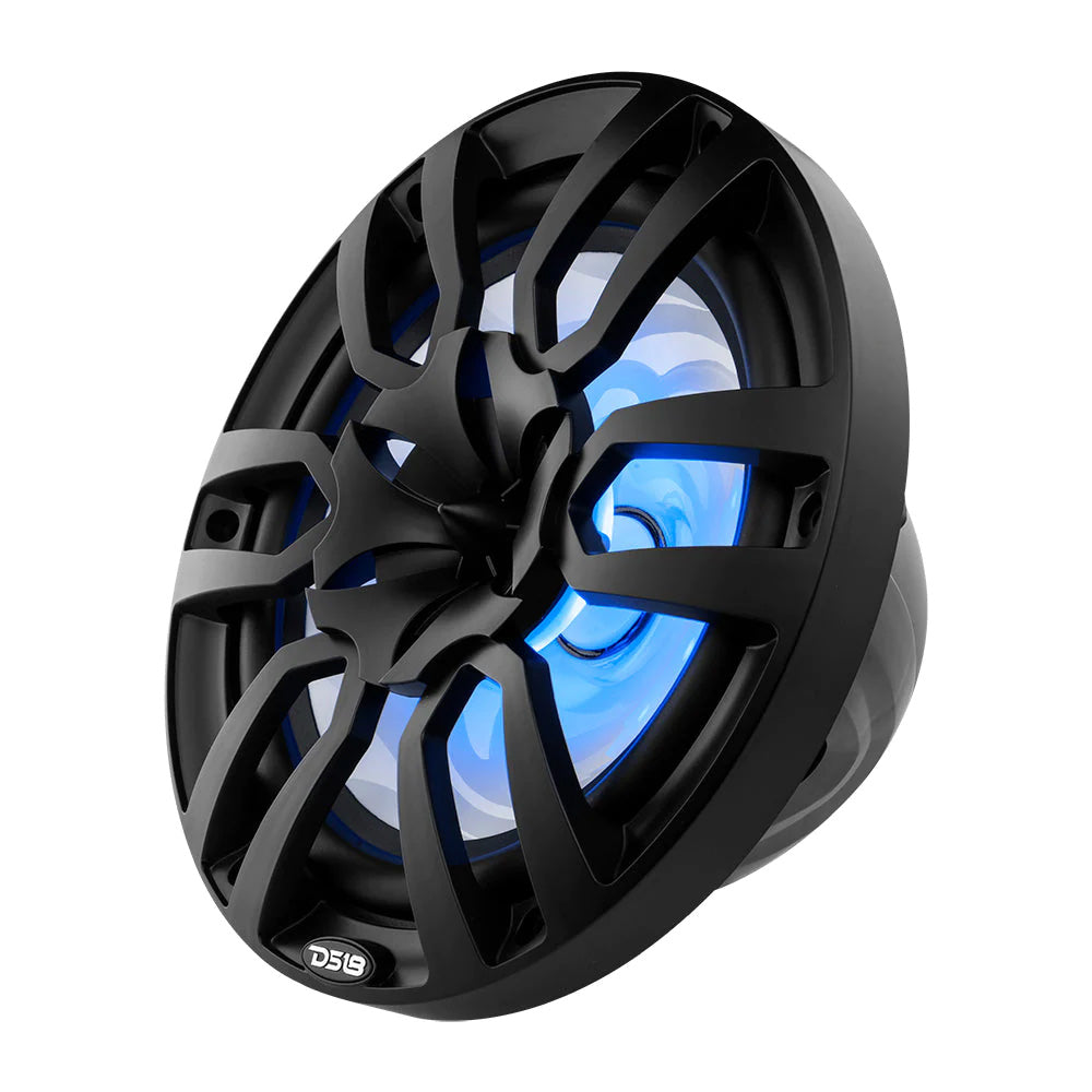 DS18 HYDRO 10 2Way Marine Speakers wBullet Tweeters  Integrated RGB LED Lights  Black NXL10BK