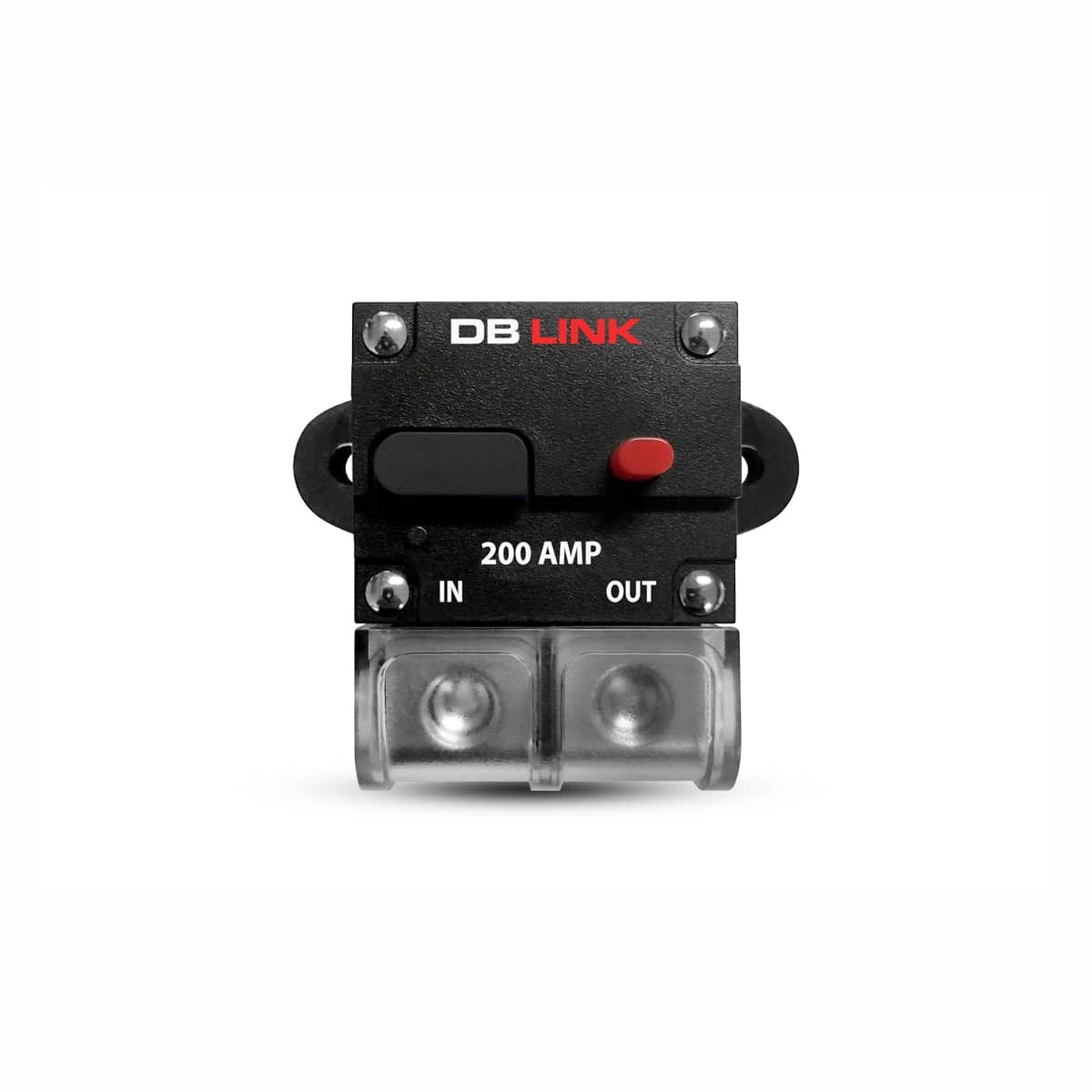 DB Link 150A circuit breaker with toggle switch and wiring terminals, used in electrical panel setups.