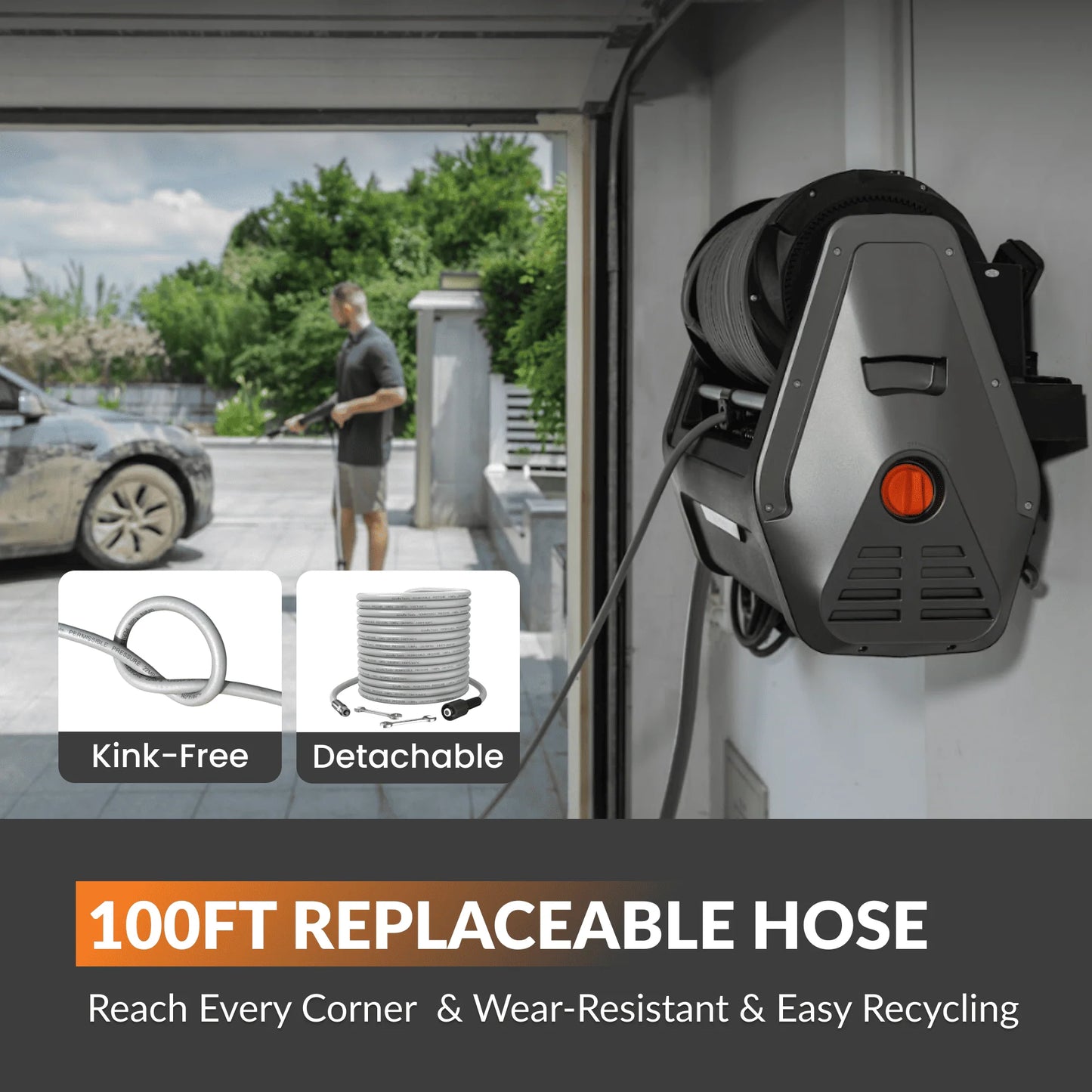 Giraffe Tools Grandfalls Retractable Pressure Washer Plus