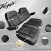STEELENG KOZIP BNDL-SCDS08-SFDS09-SC0031 – Kozip Aeris Front and Rear Seat Cushion Set with NOMAD Seat frame for Club Car DS (2000.5-up) – Black Base with White Piping with Black Stitching