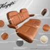 STEELENG KOZIP BNDL-SCDS09-SC0032 – Kozip Aeris Front and Rear Seat Cushion Set – Brown Base with Black Piping – Brown Stitching for Club Car DS (2000.5-up)