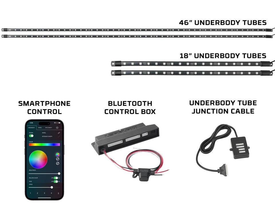LEDGlow Golf Cart Bluetooth Million Color Expandable Golf Cart Underglow LED Accent Lights Kit - 6 Seater