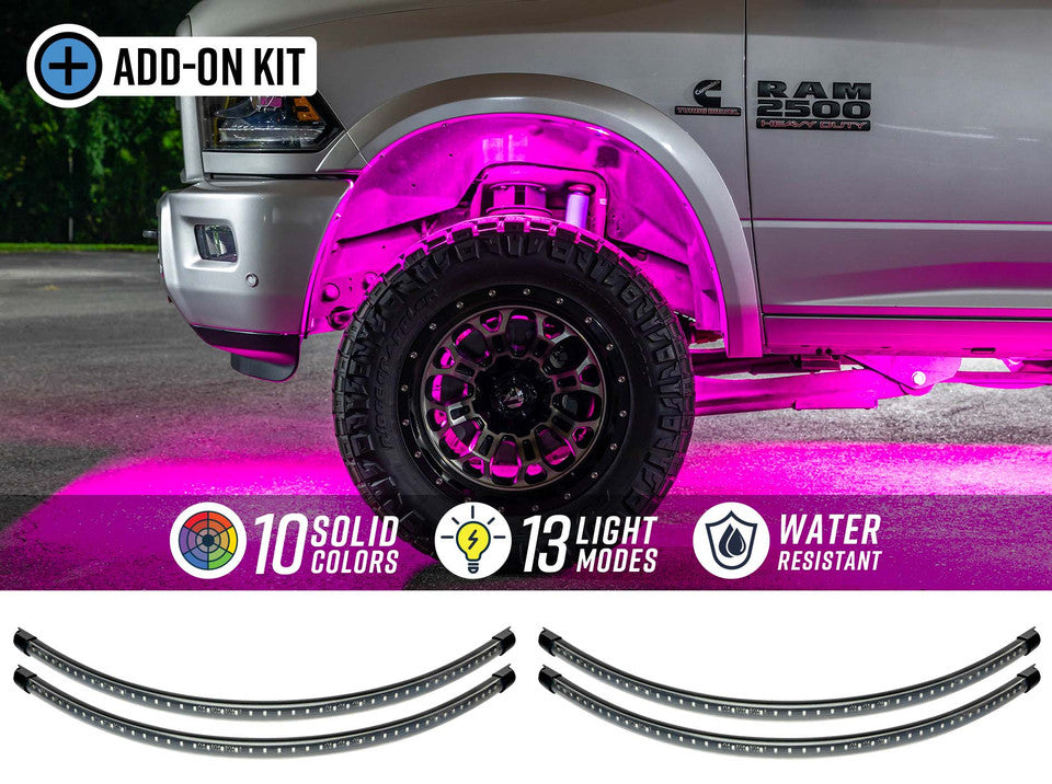 LEDGlow 4Wheel Well pc Million Color LED Add-On Lighting Kit for Slimline Underbody Kits