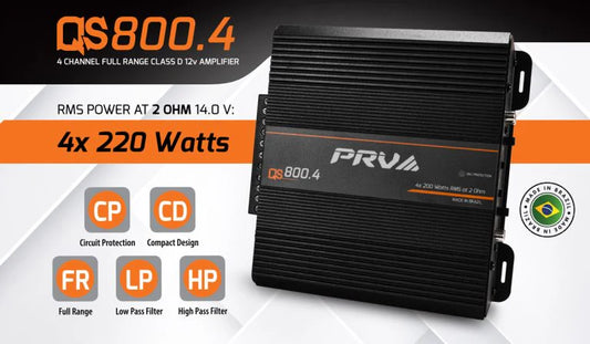 PRV Audio - PRV 800 4X 100 Watts QS400.4 Amplifier