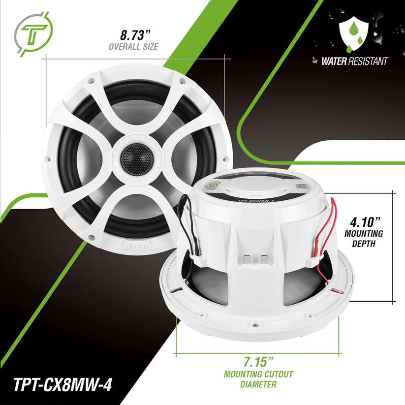 PRV Audio - 8" Marine Grade 2-Way Coaxial (Pair)