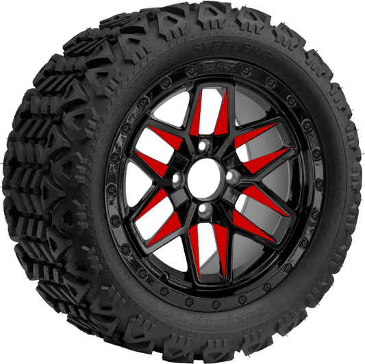 SGC 14″ Red Widow Wheel – Aluminum Alloy / STEELENG 23″x10″-14″ All Terrain Tire DOT approved (Set of 4)