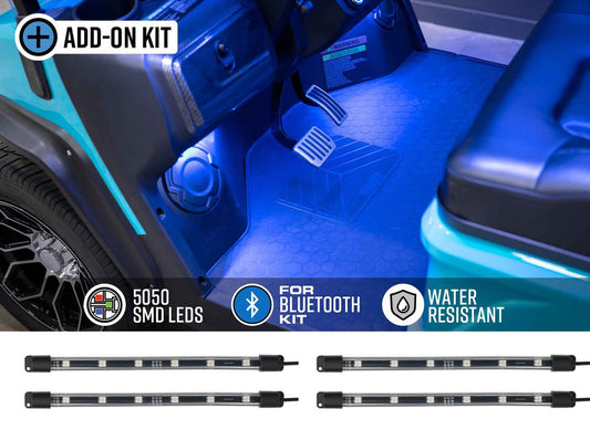 LEDGlow Golf Cart 4pc Interior Add-On Lighting Kit for Bluetooth Million Color Expandable LED Golf Cart Kits