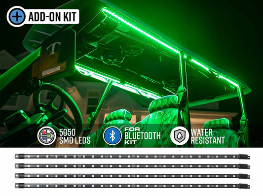 LEDGlow Golf Cart 4pc Canopy Add-On Lighting Kit for Bluetooth Million Color LED 6-Seater Kits