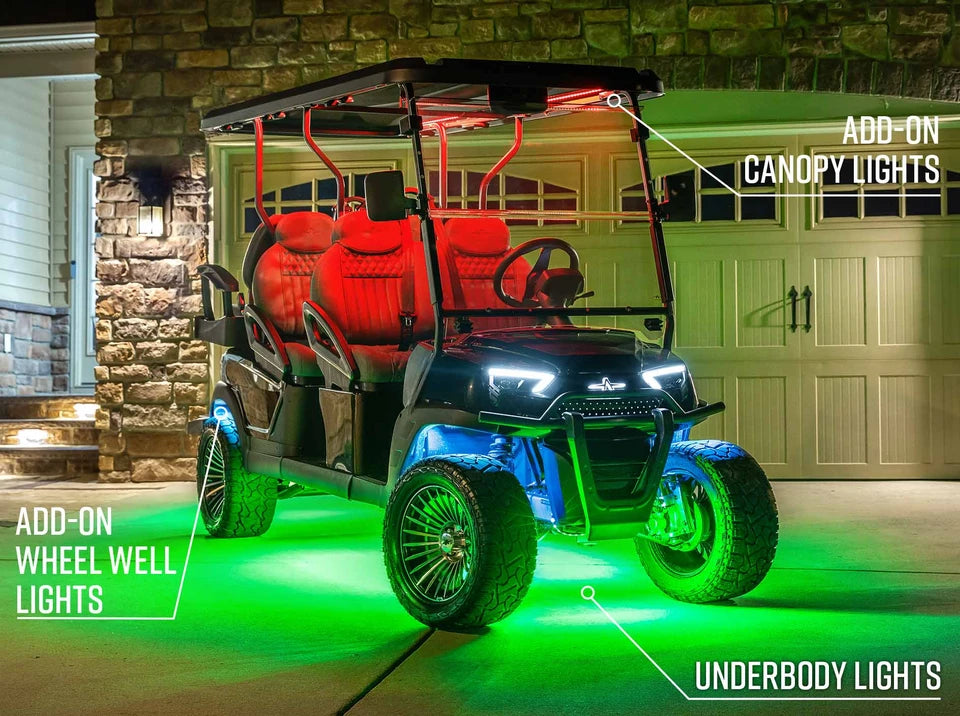 LEDGlow Golf Cart Bluetooth Million Color Expandable Golf Cart Underglow LED Accent Lights Kit - 6 Seater