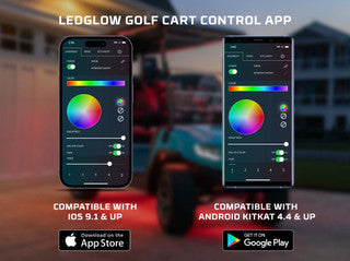 LEDGlow Golf Cart 12-Volt Bluetooth Million Color LED Extended 4-Seater Wheelbase Underbody Lighting Kit with Smartphone Control