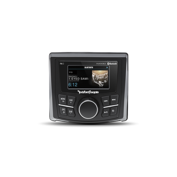 Rockford Fosgate PMX-2 Punch Marine Compact AM/FM/WB Digital Media Receiver 2.7" Display